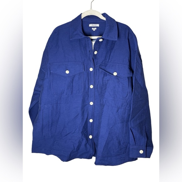 Madewell NWT Superoversized Shirt Jacket Shacket Sz XL Pockets Layers - Picture 7 of 13